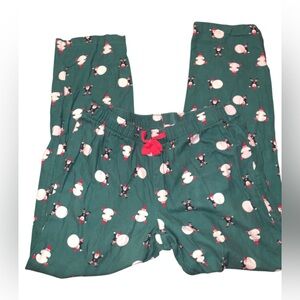 Cotton Pajamas with Snowman Print - Green